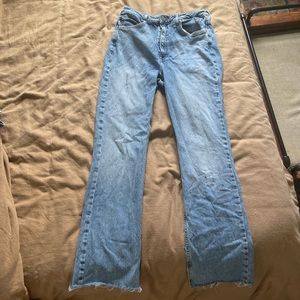 Zara High Waisted Split Wide Leg Jean Sz 10